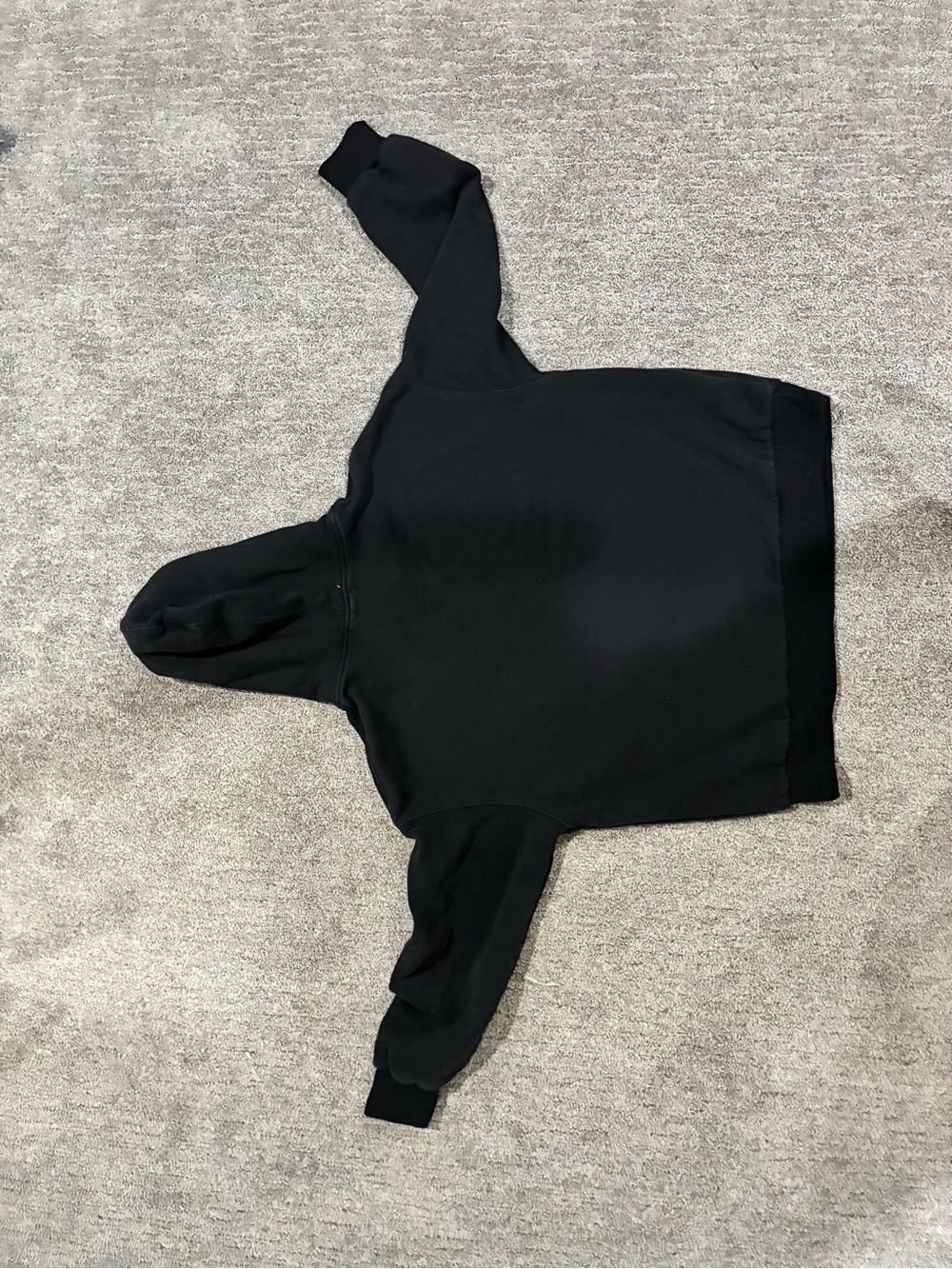 Trendy Queen Heavyweight Black Pullover Hoodie - Size L